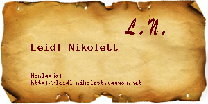 Leidl Nikolett névjegykártya